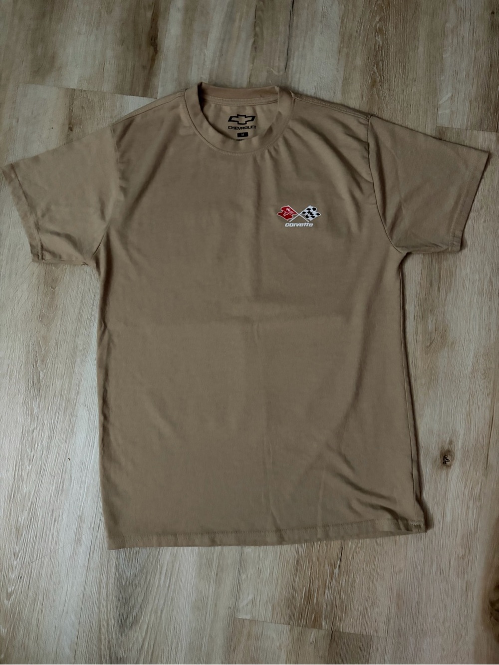 Chevrolet Corvette Men's Beige T-shirt Size Medium
